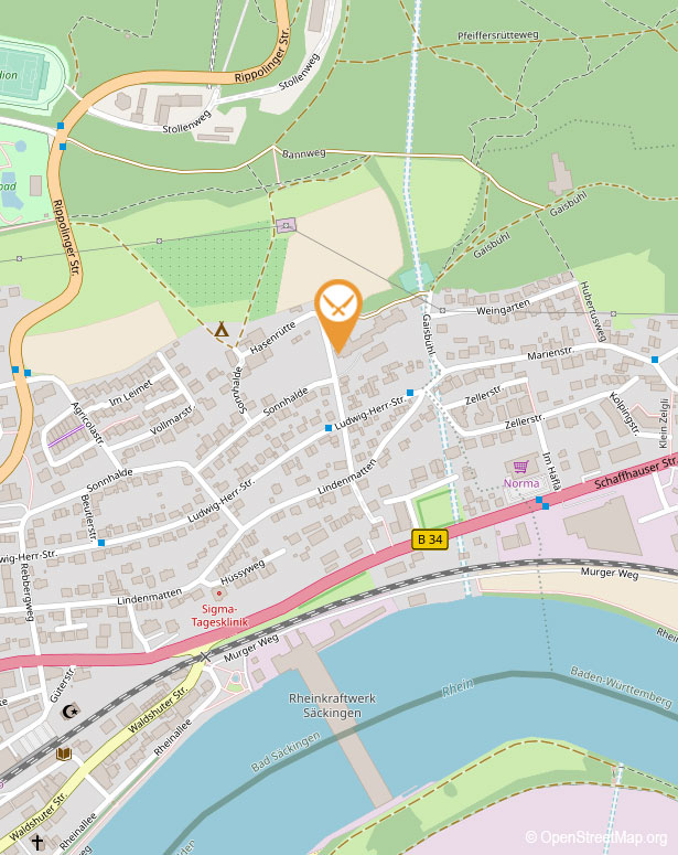 Olaf Masur Catering, Hasenrütte 4, 79713 Bad Säckingen © Openstreetmap